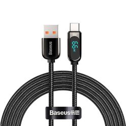 Baseus Display USB-USB-C kábel kijelző, 66W, 2m (fekete)