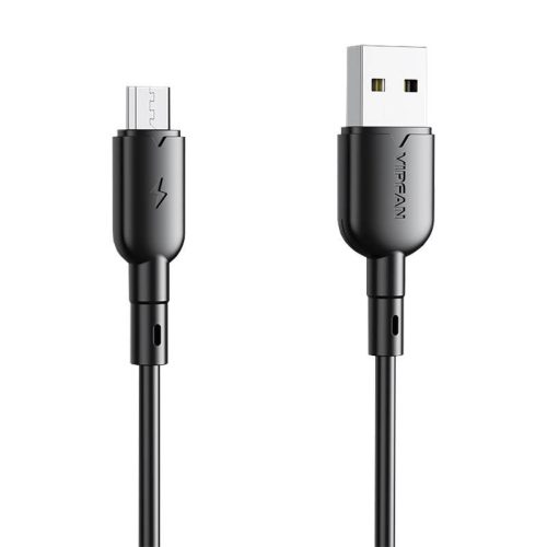 USB és Micro USB kábel VFAN Colorful X11, 3A, 1m (fekete)