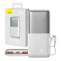   Baseus Bipow Pro Powerbank, 10000mAh, 2xUSB, USB-C, 22.5W (fehér)