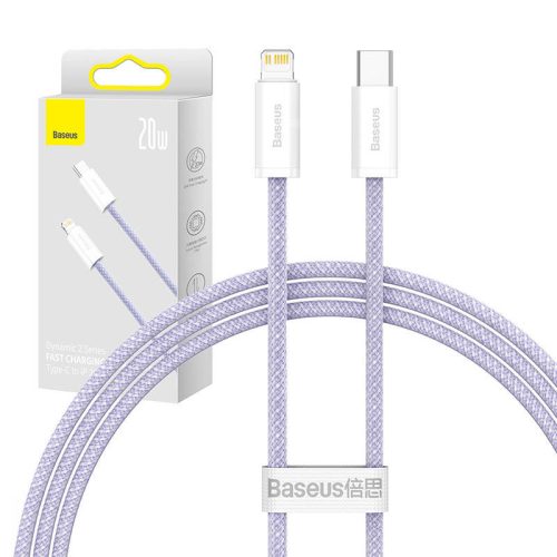 Baseus Dynamic 2 sorozat USB-C - Lightning töltőkábel, adatkábel, 20W, 1m (lila)