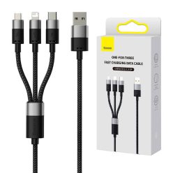   Baseus StarSpeed 3 az 1-ben töltőkábel USB - USB-C Micro Lightning, 3,5A, 1.2m (fekete)