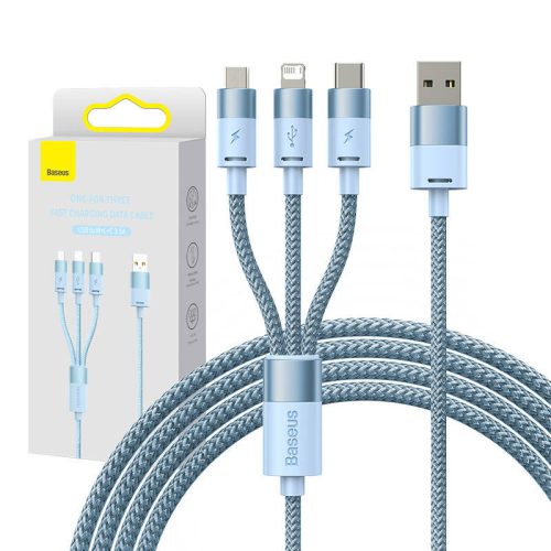 Baseus StarSpeed 3 az 1-ben töltőkábel USB - USB-C Micro Lightning, 3,5A, 1.2m (kék)