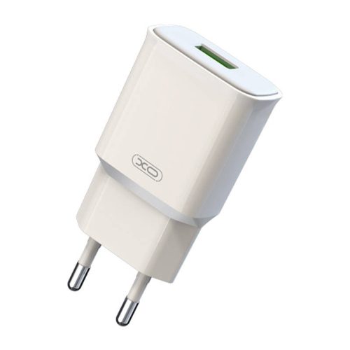 Fali töltő XO L92D, 1x USB, 18W, QC 3.0 (fehér)