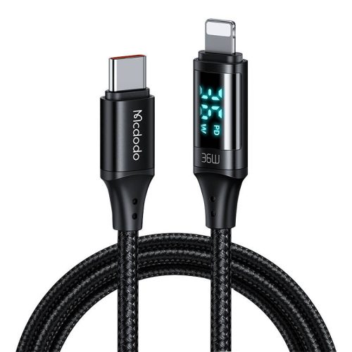 Mcdodo CA-1030 USB-C Lightning kábel, 36W, 1.2m (fekete)