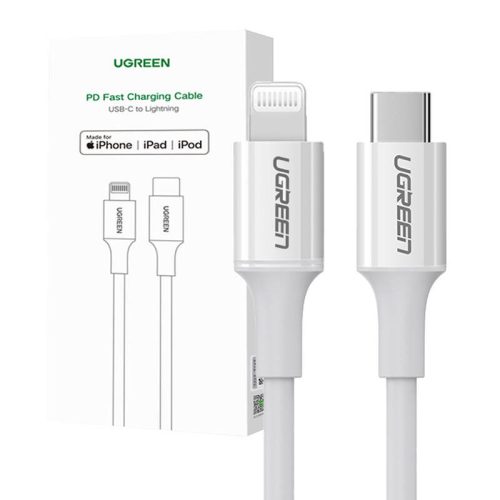 UGREEN 3A US171 Lightning USB-C kábel, 1,5m (fehér)