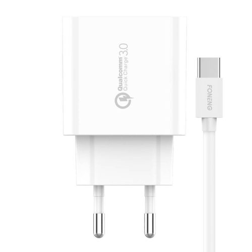 Gyorstöltő Foneng 1x USB EU46 QC 3.0 USB C típusú kábel