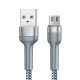 Kábel USB Micro Remax Jany Alloy, 1m, 2.4A (ezüst)