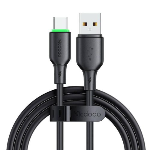 USB USB-C kábel Mcdodo CA-4751 LED világítással 1.2m (fekete)