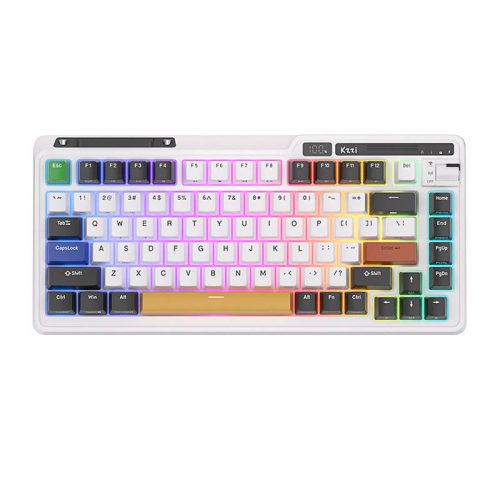 Vezeték nélküli mechanikus billentyűzet Royal Kludge KZZI K75 pro RGB, Eternity Switch (fekete és fehér)