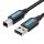 USB 2.0 A to B cable Vention COQBJ 2A 5m Black PVC