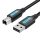 USB 2.0 A to USB-B cable with ferrite core Vention COQBL 2A 10m Black PVC