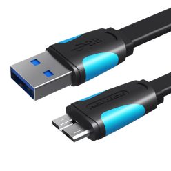   Flat USB 3.0 A to Micro-B cable Vention VAS-A12-B150 1.5m Black