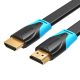 Flat HDMI Cable Vention VAA-B02-L075, 0.75m, 4K 60Hz (Black)