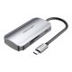 USB-C to 3x USB3.0 Docking Station, SD, TF, PD 0.15m Vention TNHHB, gray