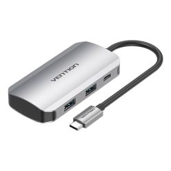   USB-C Docking Station to 4x USB3.0, PD 0.15m Vention TNBHB (gray)