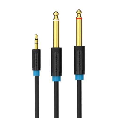 Audiokábel 3.5mm TRS 2x 6.35mm Vention BACBG 1.5m (fekete)