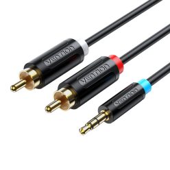   Audio kábel 3.5mm 2x RCA Vention BCLBI 3m Fekete 3.5mm - 2x RCA Vention BCLBI 3m Fekete