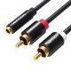 Kábel Audio 3.5mm Female to 2x RCA Male Vention VAB-R01-B100 1m Fekete