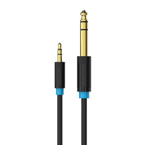 Audiokábel TRS 3.5mm - 6.35mm Vention BABBG 1,5m, Fekete