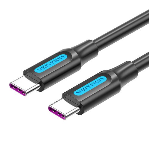 USB-C 2.0 kábel Vention COTBG 5A, PD 100W, 1,5m Fekete PVC