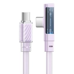   Kábel USB-C-ről USB-C-re Mcdodo CA-3454 90 fokos 1.8m LED-del (lila)