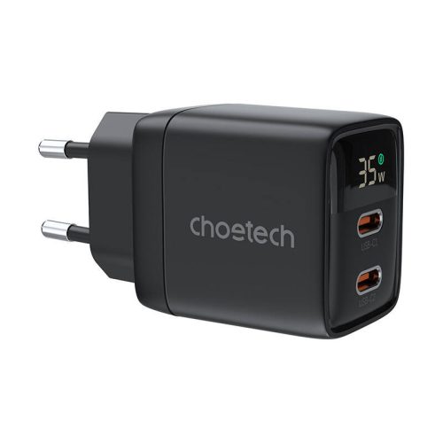 Fali töltő GAN3 USB-C C PD35W Choetech PD6051 (fekete)