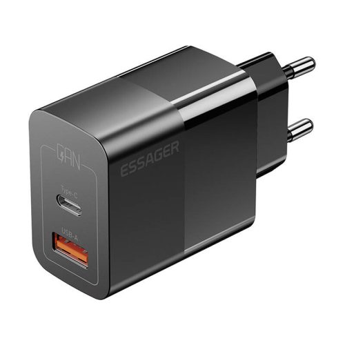 Töltő USB-C USB-A 33W Essager GaN (fekete)