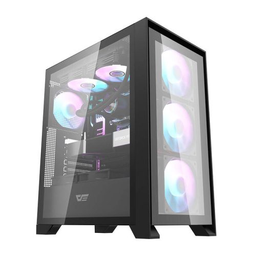 Számítógépes tok Darkflash DRX70 GLASS 4 RGB ventilátor (fekete)