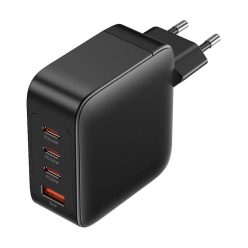   Fali töltő, Vention, FEIB0-EU, 3xUSB-C, USB- A, 140W/140W/30W/18W, GaN (czarna)