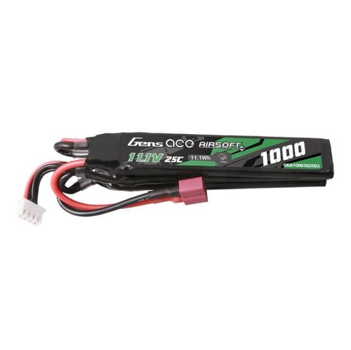 Gens ace 25C 1000mAh 3S1P 11.1V Nunchuck 3X Airsoft Gun Lipo akkumulátor T dugóval