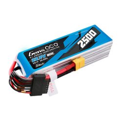   Gens ace G-Tech 2500mAh 22.2V 80C 6S1P Lipo akkumulátor csomag XT60 dugóval