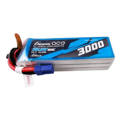 Gens ász G-Tech 3000mAh 22.2V 60C 6S1P Lipo akkumulátor EC5 dugóval