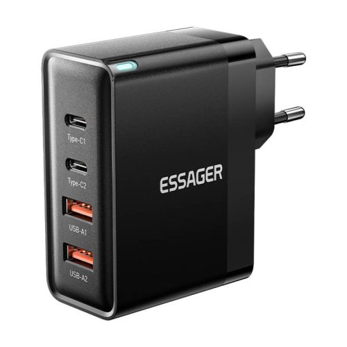 Fali töltő, Essager, ECT2CA-QYB01-Z, 2xUSB-C, 2xUSB-A, 100W (fekete)