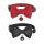 Collar set Dogness for cats 2 pcs (Genuine Leather Red/Fiber Black)