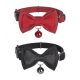 Collar set Dogness for cats 2 pcs (Genuine Leather Red/Fiber Black)