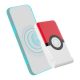 Mágneses powerbank OTL 5000 mAh, USB-C 15W, Pokemon Pokeball állvánnyal (piros-fehér)