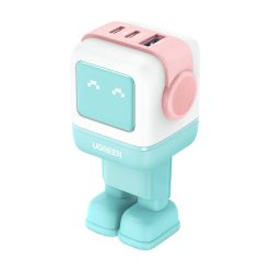   Fali töltő Ugreen Nexode RG (Robot GaN) , 2x USB-C USB, 65W (rózsaszín - kék)