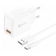 Foneng EU54 USB-A, 3A mains charger (White) + USB-A to USB-C cable