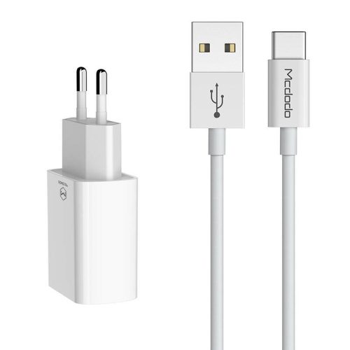 Mcdodo USB kettős töltő CH-6721 (EU) Type-C 1m utazási szett (fehér)