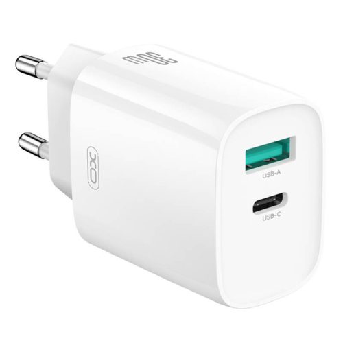 Fali töltő XO CE30, 30W, 1x USB-C, 1x USB-A