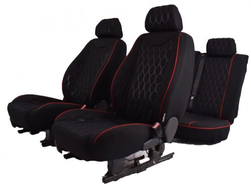 Ford Mondeo Iii "Perfect" 100% Méretpontos Üléshuzat szövet -Piros/Fekete- Komplett Garnitúra