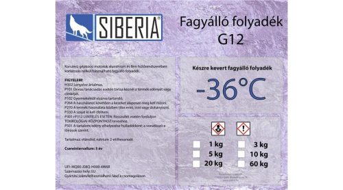 Siberia fagyálló folyadék, 1kg, piros (G12) -36°C