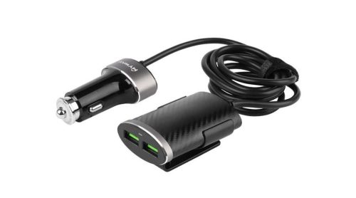 MYWAY 12/24V Töltő, 2X USB + 2X USB 5.1A, 100 CM-ES kábel, rögzítővel (megszűnt termék)