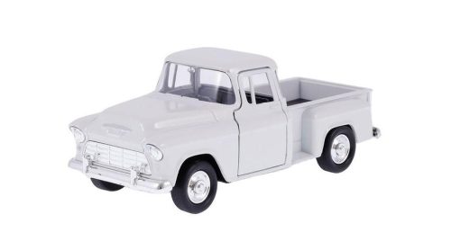 Makett autó, 1:34,1955 Chevrolet Stepside PickUp, fehér (a83871)