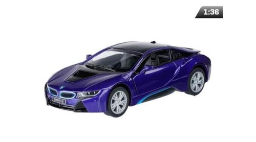 Makett autó, 1:36, Kinsmart BMW i8, kék