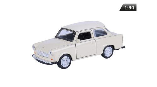 Makett autó, 1:34, PRL 601 Trabant, krém (A83952)