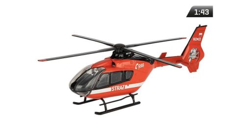 Makett helikoter, 1:43, EC-135 őrség, piros