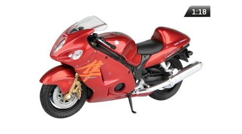 Makett motorkerékpár, 1:18, Suzuki Hayabusa, piros (M83861)