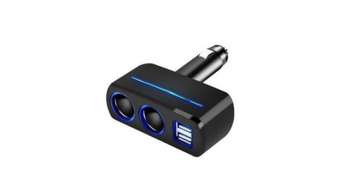 Szivargyújtó elosztó, 2 + 2 USB