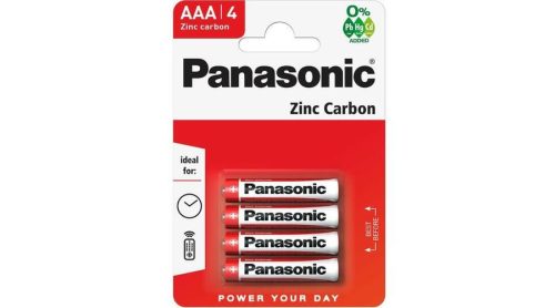 Panasonic RedZinc R03RZ/4BP AAA/mikro cink-mangán tartós elem (4 db/csomag)